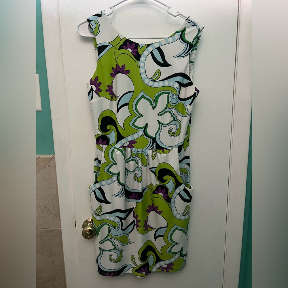 Jude Connally Green and Purple Floral Dress